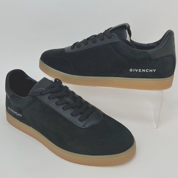 Givenchy Town Low Men Nubuck and Leather Sneakers Black Tan Size 40 - Picture 1 of 11